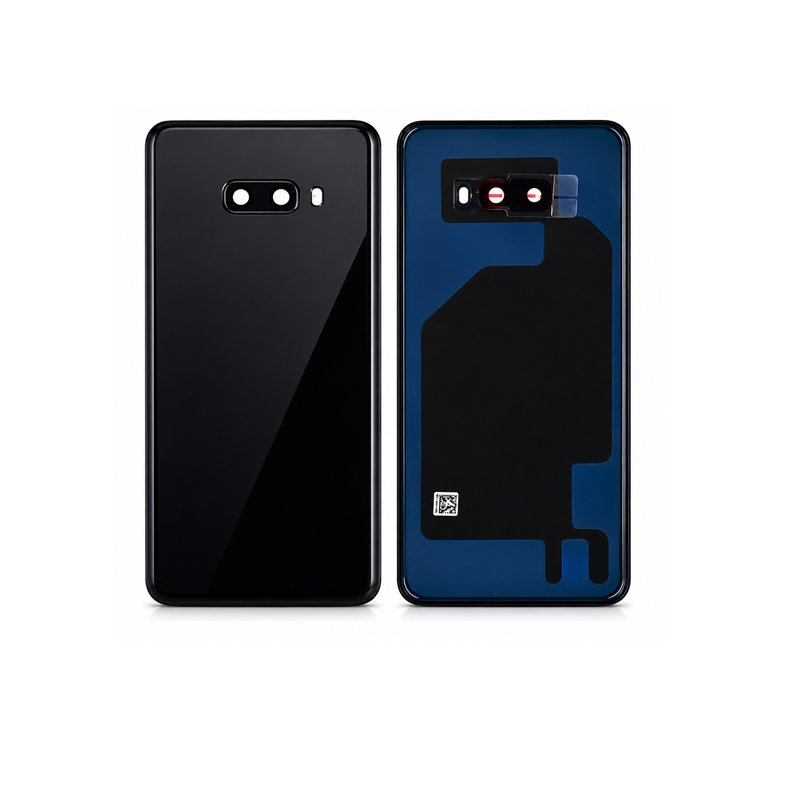 Back Panel Glass Housing with Camera Lens for LG G8X ThinQ Black